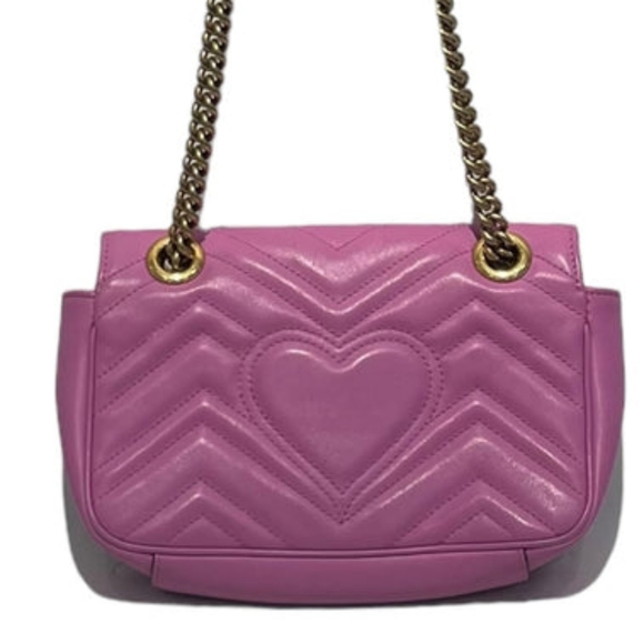 GUCCI/Cross Body Bag/Leather/PNK/Small GG Marmont Matelasse - Picture 14 of 15